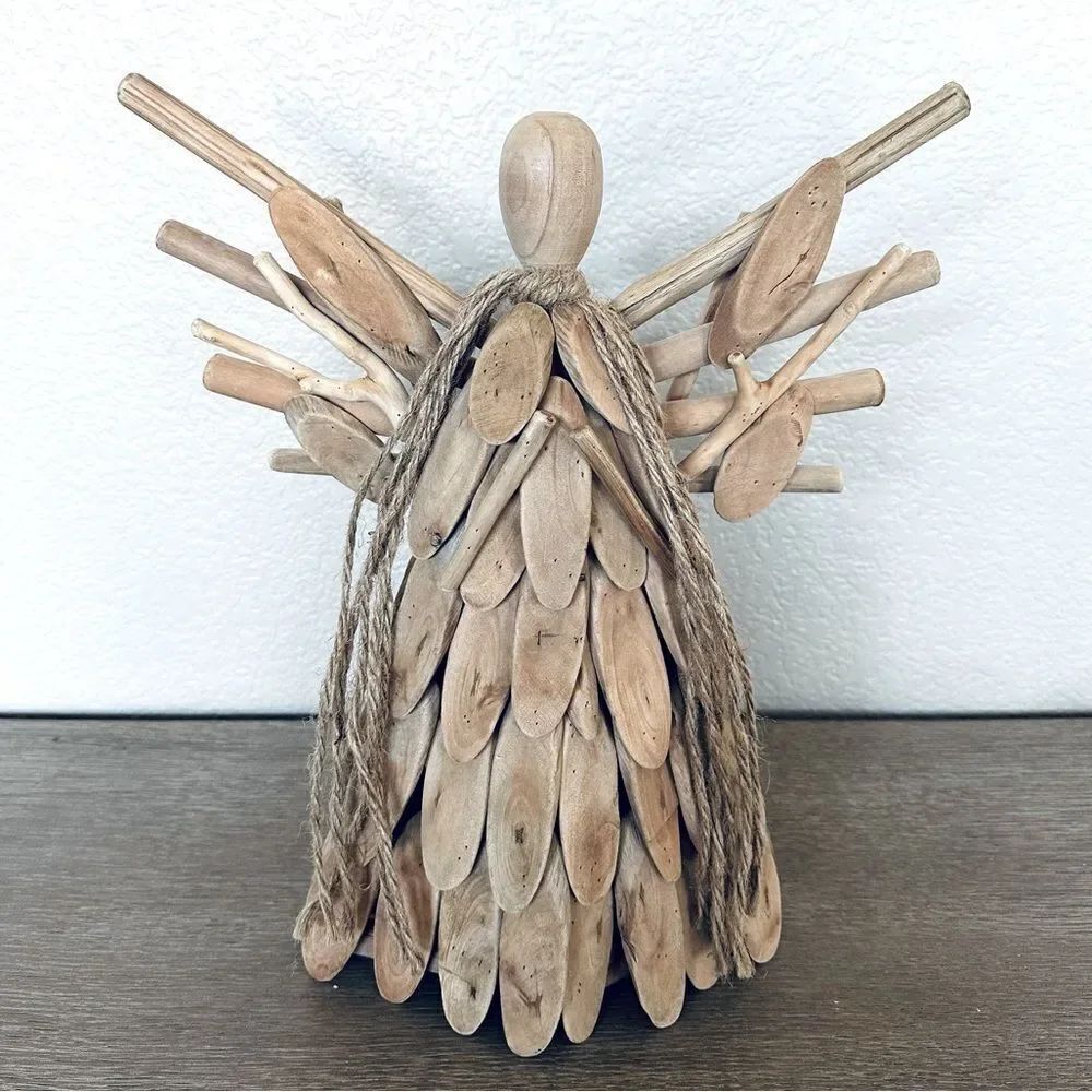 Driftwood Angel Christmas Holiday Sculpture Art Figure Decor